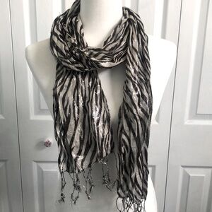 Fun and Funky Zebra Scarf With Metallic Thread